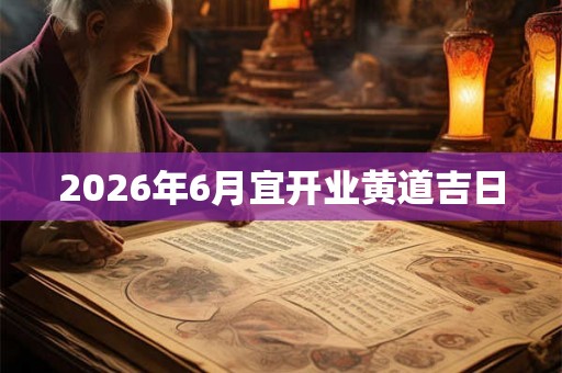 2026年6月宜开业黄道吉日 2026年6月宜开业黄道吉日