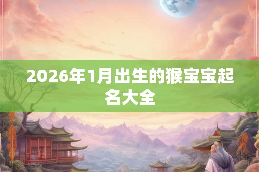2026年1月出生的猴宝宝起名大全 2026年1月出生的猴宝宝起名大全