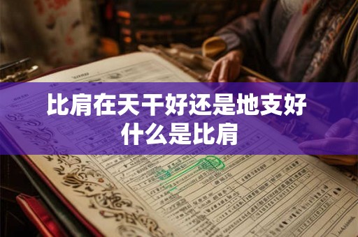 比肩在天干好还是地支好 什么是比肩 比肩在天干好还是地支好 什么是比肩