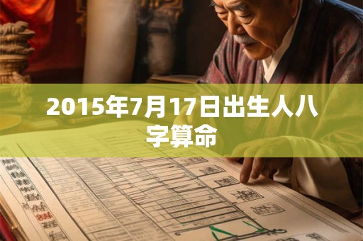 2015年7月17日出生人八字算命 2015年7月17日出生人八字算命