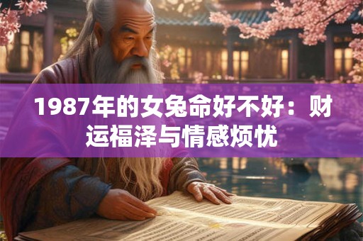 1987年的女兔命好不好:财运福泽与情感烦忧 1987年的女兔命好不好:财运福泽与情感烦忧