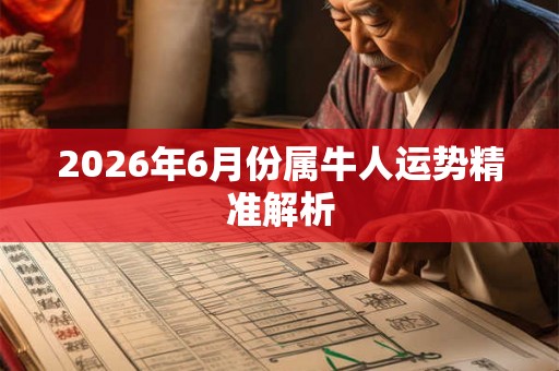 2026年6月份属牛人运势精准解析 2026年6月份属牛人运势精准解析
