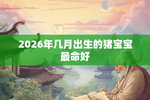 2026年几月出生的猪宝宝最命好