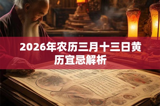 2026年农历三月十三日黄历宜忌解析 2026年农历三月十三日黄历宜忌解析