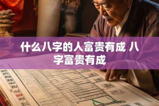 什么八字的人富贵有成 八字富贵有成 什么八字的人富贵有成 八字富贵有成