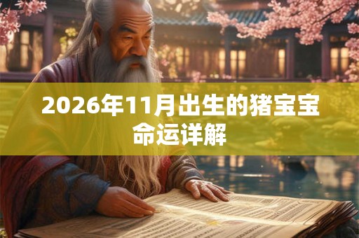 2026年11月出生的猪宝宝命运详解 2026年11月出生的猪宝宝命运详解
