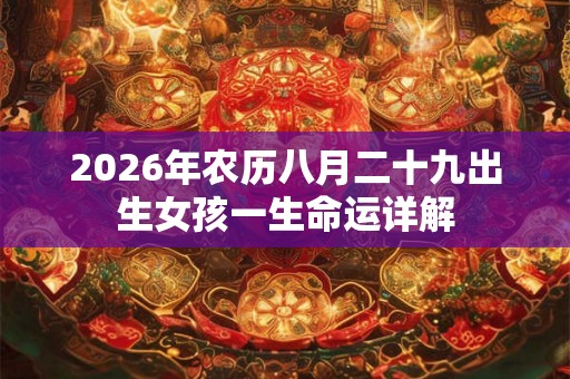 2026年农历八月二十九出生女孩一生命运详解 2026年农历八月二十九出生女孩一生命运详解