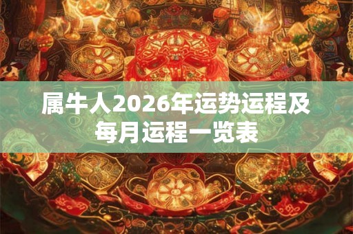 属牛人2026年运势运程及每月运程一览表 属牛人2026年运势运程及每月运程一览表