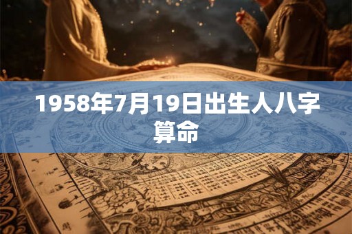 1958年7月19日出生人八字算命 1958年7月19日出生人八字算命