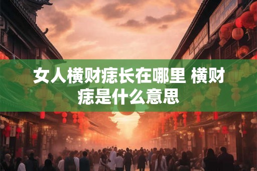 女人横财痣长在哪里 横财痣是什么意思 女人横财痣长在哪里 横财痣是什么意思