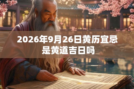 2026年9月26日黄历宜忌 是黄道吉日吗