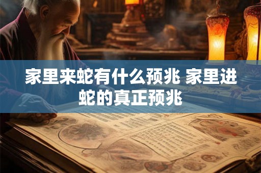 家里来蛇有什么预兆 家里进蛇的真正预兆