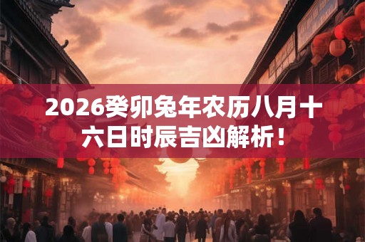 2026癸卯兔年农历八月十六日时辰吉凶解析! 2026癸卯兔年农历八月十六日时辰吉凶解析!