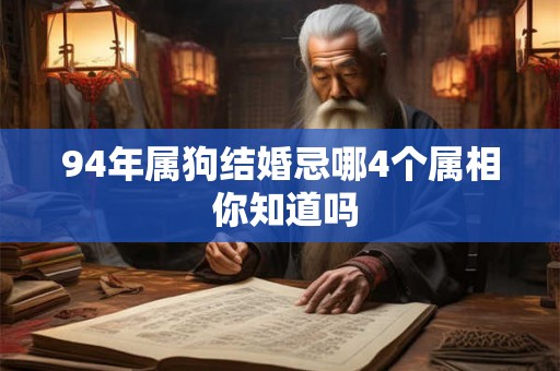 94年属狗结婚忌哪4个属相 你知道吗