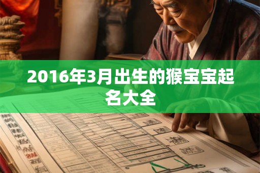 2016年3月出生的猴宝宝起名大全 2016年3月出生的猴宝宝起名大全