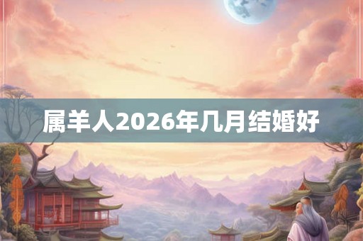 属羊人2026年几月结婚好 属羊人2026年几月结婚好