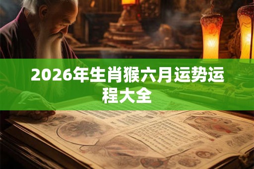 2026年生肖猴六月运势运程大全