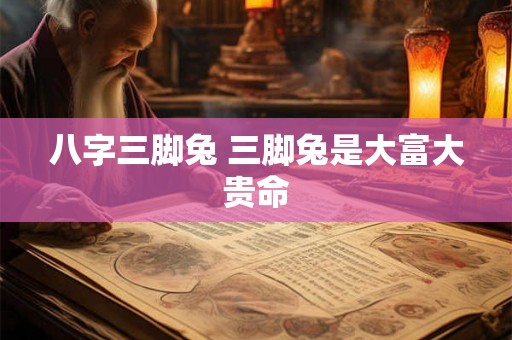 八字三脚兔 三脚兔是大富大贵命 八字三脚兔 三脚兔是大富大贵命