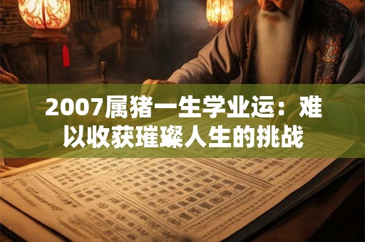 2007属猪一生学业运:难以收获璀璨人生的挑战 2007属猪一生学业运:难以收获璀璨人生的挑战