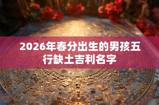 2026年春分出生的男孩五行缺土吉利名字 2026年春分出生的男孩五行缺土吉利名字