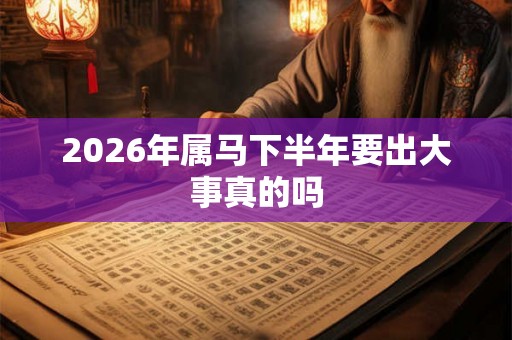 2026年属马下半年要出大事真的吗 2026年属马下半年要出大事真的吗