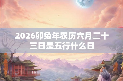 2026卯兔年农历六月二十三日是五行什么日 2026卯兔年农历六月二十三日是五行什么日