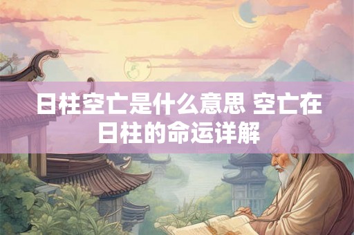 日柱空亡是什么意思 空亡在日柱的命运详解 日柱空亡是什么意思 空亡在日柱的命运详解