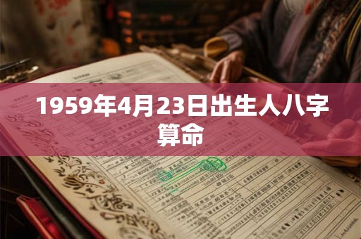 1959年4月23日出生人八字算命