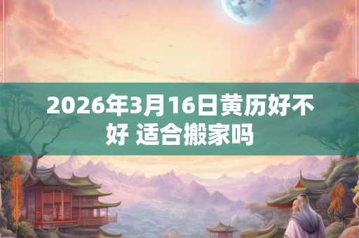 2026年3月16日黄历好不好 适合搬家吗