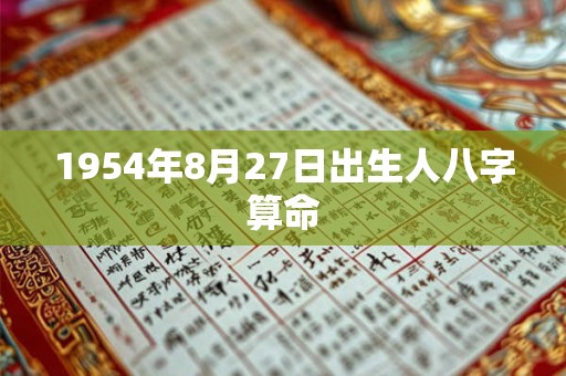 1954年8月27日出生人八字算命