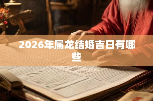 2026年属龙结婚吉日有哪些 2026年属龙结婚吉日有哪些