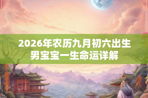 2026年农历九月初六出生男宝宝一生命运详解 2026年农历九月初六出生男宝宝一生命运详解