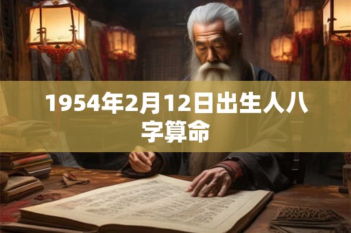 1954年2月12日出生人八字算命