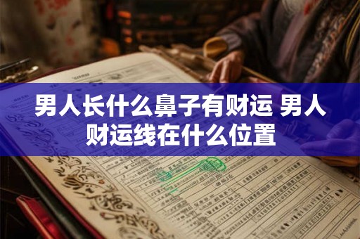 男人长什么鼻子有财运 男人财运线在什么位置