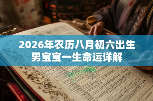 2026年农历八月初六出生男宝宝一生命运详解