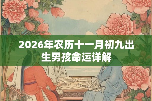 2026年农历十一月初九出生男孩命运详解 2026年农历十一月初九出生男孩命运详解