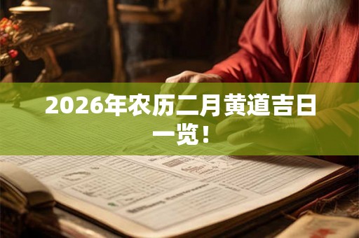 2026年农历二月黄道吉日一览！