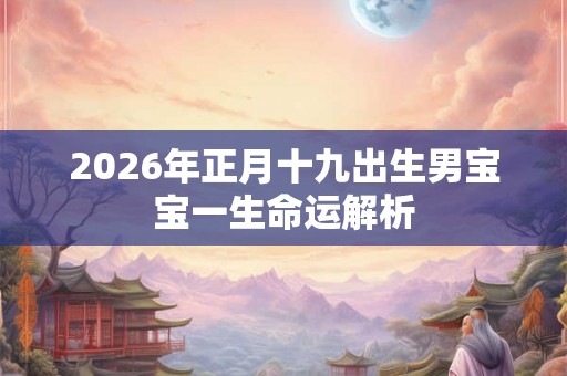 2026年正月十九出生男宝宝一生命运解析 2026年正月十九出生男宝宝一生命运解析