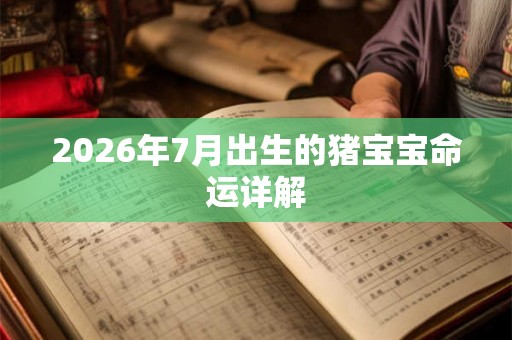 2026年7月出生的猪宝宝命运详解 2026年7月出生的猪宝宝命运详解