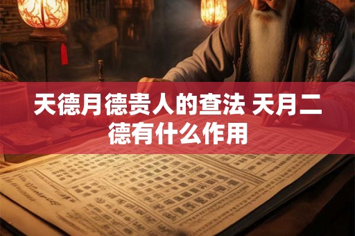 天德月德贵人的查法 天月二德有什么作用 天德月德贵人的查法 天月二德有什么作用