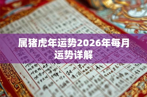 属猪虎年运势2026年每月运势详解 属猪虎年运势2026年每月运势详解