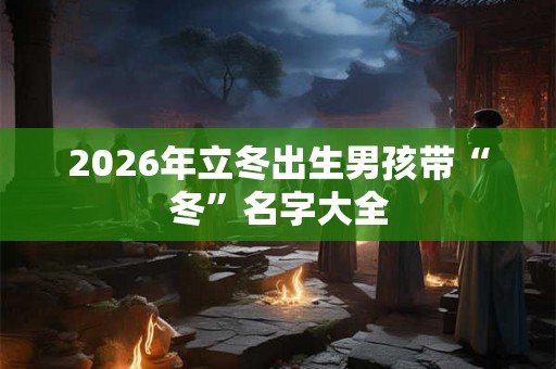 2026年立冬出生男孩带“冬”名字大全