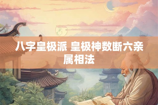 八字皇极派 皇极神数断六亲属相法 八字皇极派 皇极神数断六亲属相法