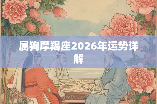 属狗摩羯座2026年运势详解