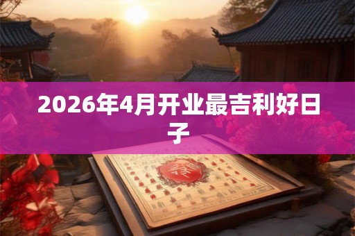 2026年4月开业最吉利好日子 2026年4月开业最吉利好日子