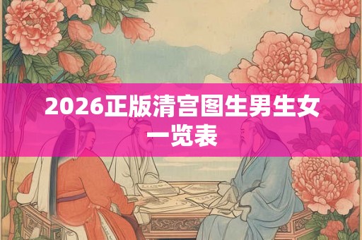 2026正版清宫图生男生女一览表 2026正版清宫图生男生女一览表
