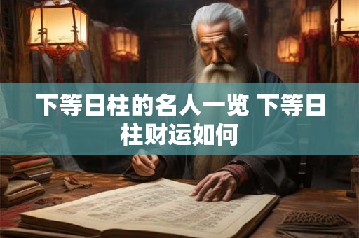 下等日柱的名人一览 下等日柱财运如何 下等日柱的名人一览 下等日柱财运如何