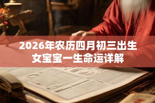2026年农历四月初三出生女宝宝一生命运详解