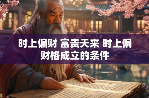 时上偏财 富贵天来 时上偏财格成立的条件 时上偏财 富贵天来 时上偏财格成立的条件
