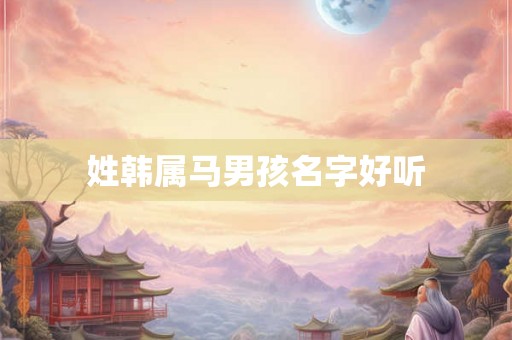 姓韩属马男孩名字好听